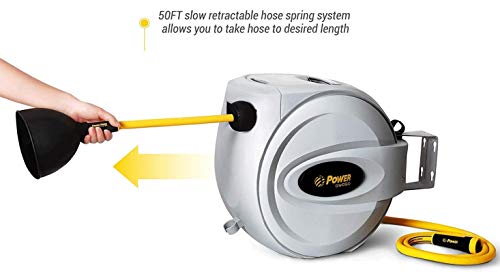 image for Power Products USA Power Retractable Hose Reel 5/8” x 50 + 6 FT, Sup