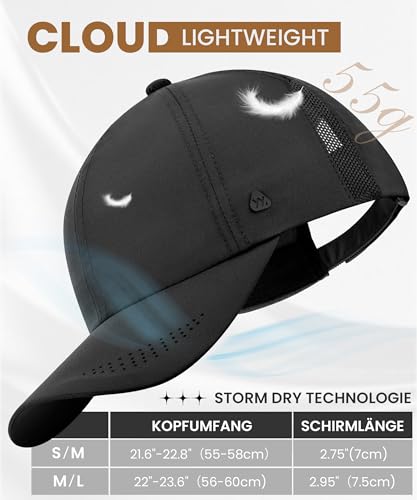 YANIKY Baseball Cap Men Women Summer Baseball Cap with UV Protection Breathable Sports Cap Outdoor Sun Hat Adjustable Quick-Drying Running Hat