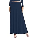 Sweet Hearts Maxi Skirts for Women- Elastic Waist Casual Comfy Flare A-Line Long Skirt XS-XL Made in USA