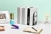 NEUN WELTEN Unique Office Bookends - Modern Brand Design Metal Book Ends for Large and Tall Books (Black)