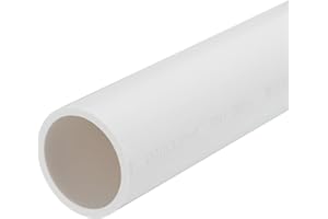 MECCANIXITY PVC Rigid Tube Round Pipe Hardware Tubing 34mm ID 40mm OD 350mm White High Impact for Water Pipe Crafts Cable Sleeve