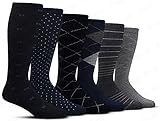 Men's Compression Socks (6-Pack) - Graduated Muscle Support - Athletic or Medical