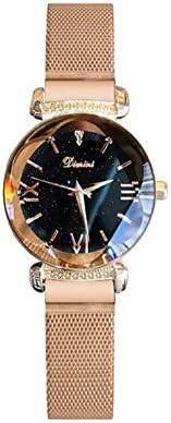 Women's Watch, Fashion Analogue Quartz Ladies Watches Magnetic Mesh Band Starry Sky Dial Simulated Diamond Wrist Watches Waterproof