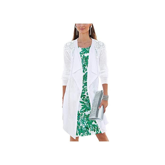Applique Trim Longline Cardigan 