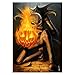 Qisuw DIY 5D Diamond Painting(Halloween Skull Fire)-Embroidery Rhinestone Painting Cross Stitch Needlework Home Wall Art Decor Stitchwork