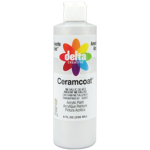 Delta Creative Ceramcoat Acrylic Metallic Paint in Assorted Colors (8 Ounce), 2800M-2603 Metallic Silver