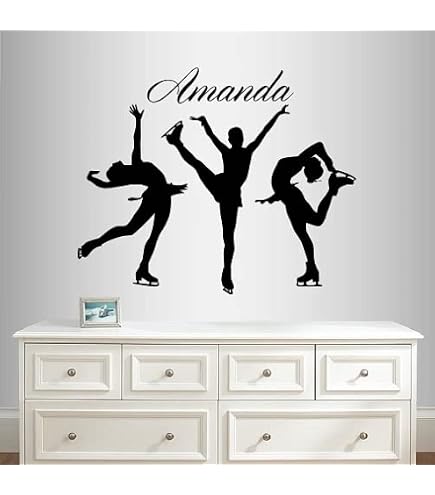 Figure Skating Girl Wall Decal - Removable Vinyl Sticker For Kids Room Nursery Decor
