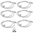 T5 T8 LED Double End 3Pin Lamp Connecting Wire Ceiling Lights Daylight LED Integrated Tube Cable Linkable Cords for LED Tube Lamp Holder Socket Fittings with Cables White Color (6)