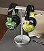 Solid Base Dual Sides Aluminum Headphones Stand Hanger for Monster DNA Beats Bose Skullcandy Sony Sennheiser Shure AKG Headphones with Handband (Chrome) -1 Year Warranty Included-