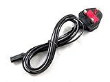 Optimum Orbis 2-Prong 6 Ft 6 Feet United Kingdom UK Ac Wall Cable Power Cord for Led Lcd Tv, Samsung, Apple Tv, Lg Sharp; Canon Pixma, Hp Brother Epson Lexmark Printer, Ps2, Ps3 Slim, Ps4; Dell Sony