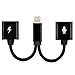 iPhone 7 Adapter & Splitter, Dual Lightning Headphone Audio & Charge Adapter by RayCue, Lightning Adapter Headphone Jack Audio & Charge Cable for Chagring & Listening ( Support iOS 10.3 and later)