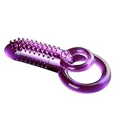 DoubleO 8 vibrating Penis Erection Enhancer Cock Ring with Clitoral Stimulator - Sex Purple