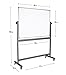Magnetic Mobile White Board Dry Erase Board Double Sided Whiteboard Rolling Wheels 4 Markers Eraser Magnets Ruler Large Writing Standing Easel Stand Easy Adjustable Flip Portable Display 36 x 48 inch