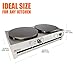ALDKitchen Electric Crepe Machine Griddle, Commercial Electric Plate Crepe Machine Snack Machine Electric Hot Plate (Double plates)