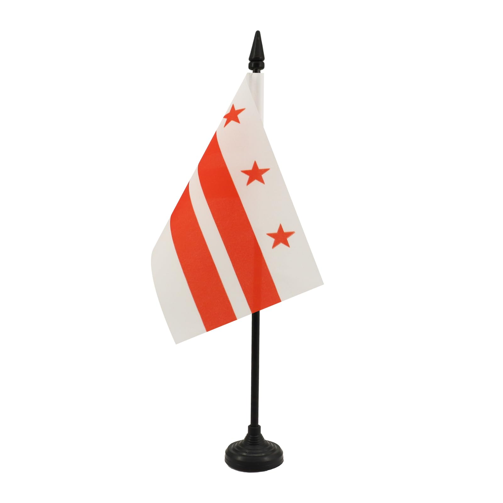 AZ FLAG - Washington DC Table Flag 4'' x 6'' - District of Columbia Office Mini Banner 100% Polyester 15 x 10 cm - Mini Desk Flag with 10'' Pole and Black Plastic Base