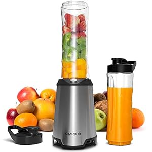 SHARDOR Blender Smoothie Makers, Multifunctional Personal Blender with 2 BPA-Free Portable Blending Bottles (600ml) for…