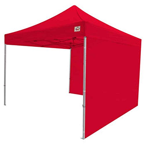 Impact Canopy 10 x 10 Pop Up Canopy Tent, Impact Canopies Instant Outdoor Gazebo Shelter, Solid and Mesh Sidewalls, Aluminum Frame, Red