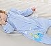 Nine States Baby Sleep Bag Cotton Wearable Blanket,Sleep Bag with Feet,Detachable Long Sleeves,Blue,Medium