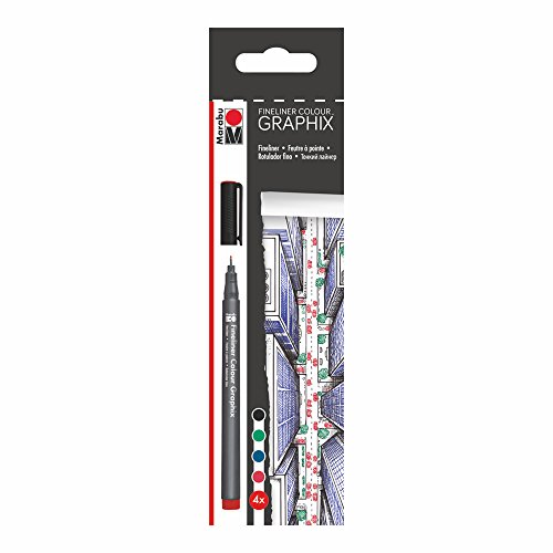 Marabu Creative Graphix Fineliner Pen, Skyline Set of 4 (0146900000102)