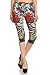 F252-CA-OS Spring Paisley Capri Print Leggings, One Size