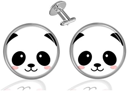 ecowcow Smiling Cartoon Panda Custom Classic Jewelry Tuxedo Shirt Cufflinks Men's Unique Business Wedding Gifts
