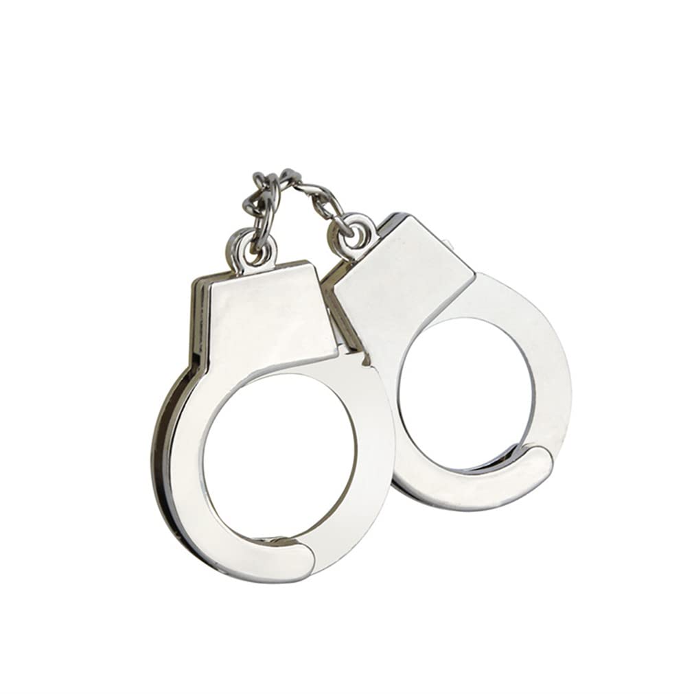 YEHJDSMD Metal Simulation Handcuffs Keychain Entertainment Leisure Keychain Mini Size Handcuffs Keychain Keyring Handcuffs Rock Hip Hop Keychain Suitable for Key Loss Prevention