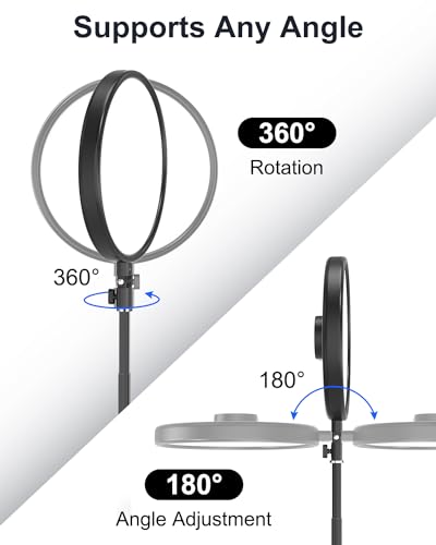 Tobeape 13" Large Ring Light 79" Stand, LED Full-Screen Photography Light with Remote & Phone Holder, 6500K Dimmable Professional Video Light for Selfie/Makeup/Live Streaming/YouTube/TikTok/Meeting