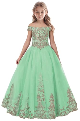 Tulle Flower Girl Dress for Wedding Sparkly
