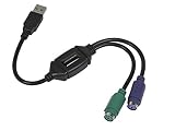 Monoprice PS/2 Keyboard/Mouse to USB Converter Adapter, Black (110934) (2 Pack)