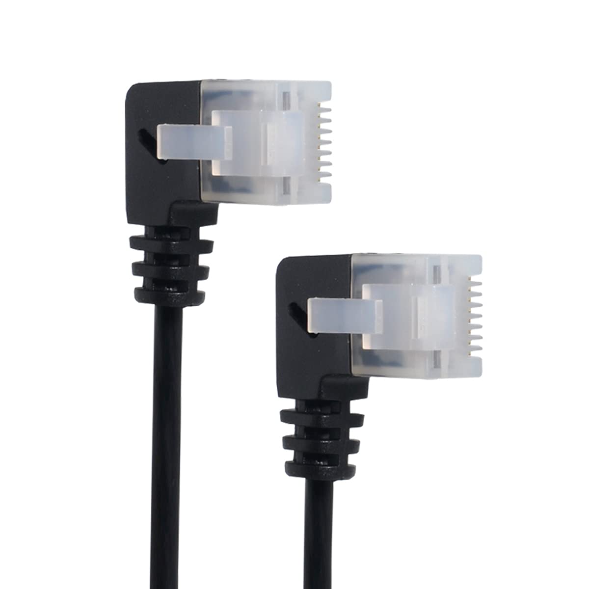 chenyang CY Ultra Flat Cat6 RJ45 Ethernet Cable, 90 Degree Left Angled 25 cm for Laptop Router TV Box