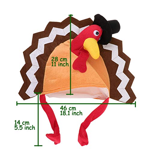 2 Pack Thanksgiving Party Turkey Hat Costume Unisex Hat with Tail Gifts Party Decor Costumes