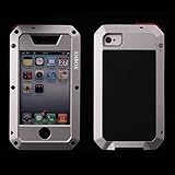 iPhone 4 Case, iPhone 4S Case, Ambox Waterproof Shockproof Dust/Dirt Proof Aluminum Metal Military Heavy Duty Protection Cover Case for Apple iPhone 4 4S (Silver)