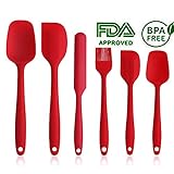 Silicone Spatula Set - 6 Piece Non-Stick Rubber Spatula Set With Stainless Steel Core - Heat-Resistant Spatula Kitchen Utensils Set For Cooking, Baking And Mixing - Red