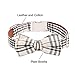 Adjustable Dog Collar with Bowtie – Premium Classic Beige Plaid with Metallic Buckle Collars for Medium to Large Dogsthumb 2
