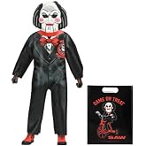 NECA Billy The Puppet Saw Movie 6 Inch Scale Clothed Action Figure, Black Suit with Red Bow Tie, Collector Display with Game or Treat Bag