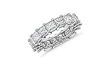 Women 4MM Princess Cut Eternity Wedding Engagement Band, Sizes 5-9 (5)