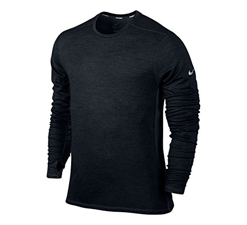 Nike men s dri-fit l/s running shirt black 746787-010 (medium)