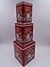 Blissful Christmas Themed tins, Shabby Chic,Square red color Set of 3 storage tin
