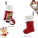 BSTAOFY 3 pcs Christmas Stockings Santa Claus Reindeer Snowman in Plaid Suit with Gift Box Socks for Assorted Xmas Tree Hanging Decor Party Ornaments Family