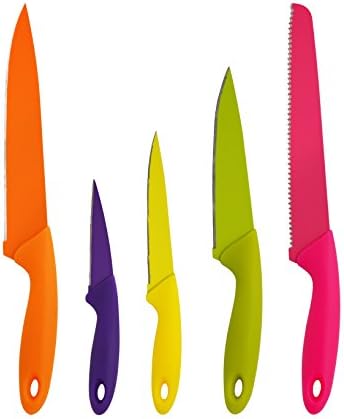 Ragalta RCK-105 Five Piece Non-Stick Cutlery Knife Set, Multicolor