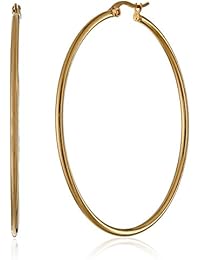 Plated Stainless Steel Rounded Tube Hoop Earrings