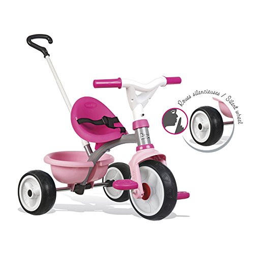 Smoby - Be Move rosa - Kinderdreirad mit Schubstange, Sitz mit Sicherheitsgurt, Metallrahmen, Pedal-Freilauf, für Kinder… – Bild 3