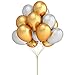 100Pcs 12Inch Thicken Round Pearlescent Latex Balloons- Gold & Silver Latex Balloons -Bachelorette Wedding Birthday Hawaii Party Decoration Supplies