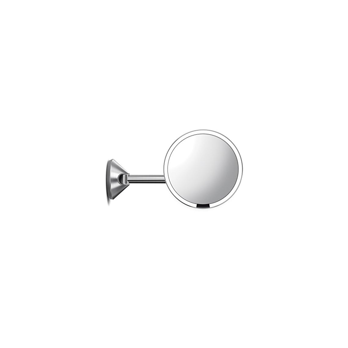 simplehuman, Brushed 8" Round Wall Mount Sensor Makeup Mirror, 5x