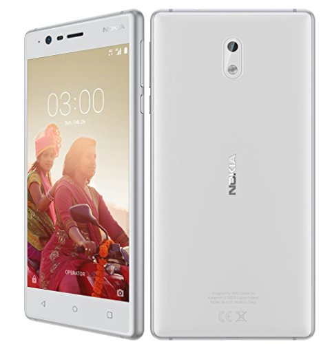 Nokia 3 TA-1032 4G LTE Dual sim 16GB Android 7.0 2GB Ram 8MP International Version No Warranty (Silver/White)