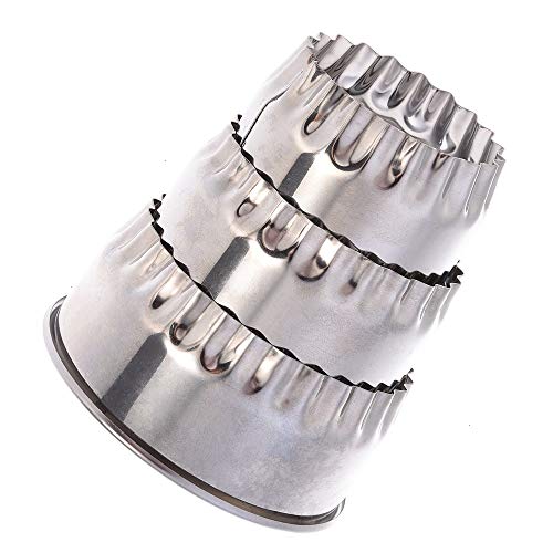 Cookie Cutters, 6 PCS Stainless Steel Cookie Cutters Biscuit Fluted Edge Round Cutters in Graduated Sizes Shape Molds Diameter 6cm 7cm 8.5cm