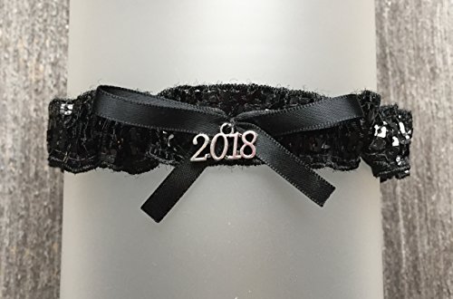 Sexy All Black Prom Garter - Satin Black Wedding Bridal Garter - 2018 Charm Prom Garters - Black Sequin