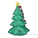 KemperKing 6 Foot Christmas Inflatable Airblown Santa Claus Climbing Tree Chased by Puppy Dog Xmas Blow Up for Holiday Home Outdoor Lawn Yard Decorations