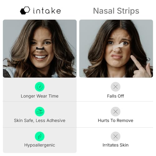 Intake Breathing — Magnetic Nasal Strips Starter Kit | Reusable Band + Tabs | Nasal Strips for Sleep, Snoring, Breathing & Sports | Stronger Lift Than Traditional Nose Strips | 4 Sizes, 30 Tabs, Black