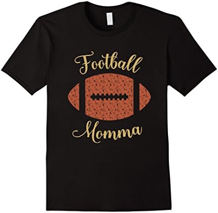 Mens Football Momma T-Shirt American Football Player Mom Tee Large Black